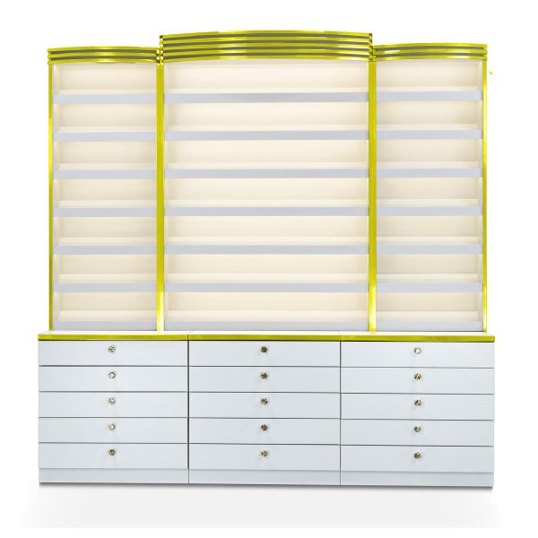 Polish Rack with Storage and LED Spotlight 87" – Royal Model