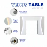 Venus Nail Table with Technician & Customer Vivian Chair Set (3-Piece) - Image 3