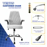 Royal Nail Table with Technician & Customer Venus Chair Set (3-Piece) - Image 9
