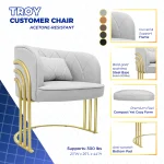 Venus Nail Table with Technician & Customer Troy Chair Set (3-Piece) - Image 7