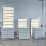 Polish Center Cabinet 32 inch, Nail Polish Cabinets – Grey White - Image 4
