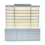 Polish Rack with Storage and LED Spotlight 87" – Grey tone