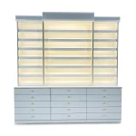 Polish Rack with Storage and LED Spotlight 87" – Grey tone - Image 6
