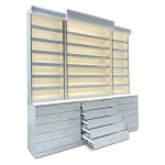 Polish Rack with Storage and LED Spotlight 87" – Grey tone - Image 3