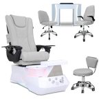 COMBO 5-PIECE SET – Free Gifts | Ethan Pedicure Chair Set, Venus LED Nail Table, Venus Technician & Customer Chairs