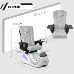 COMBO 5-PIECE – Free Shipping + Gifts | Dolphin Pedicure Chair LED (Grey), Nail Table, Armchair Venus Customer and Tech Chairs - Image 5