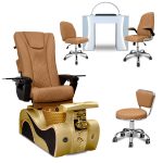 COMBO 6-PIECE SET | Newwave Pedicure Chair – Venus Nail Table, Venus Technician & Customer Chair
