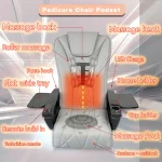 COMBO 5-PIECE – Free Shipping + Gifts | New Wave Pedicure Spa Chair (Gold Base) & Nail Table Set with Venus Technician & Customer Chairs - Image 6