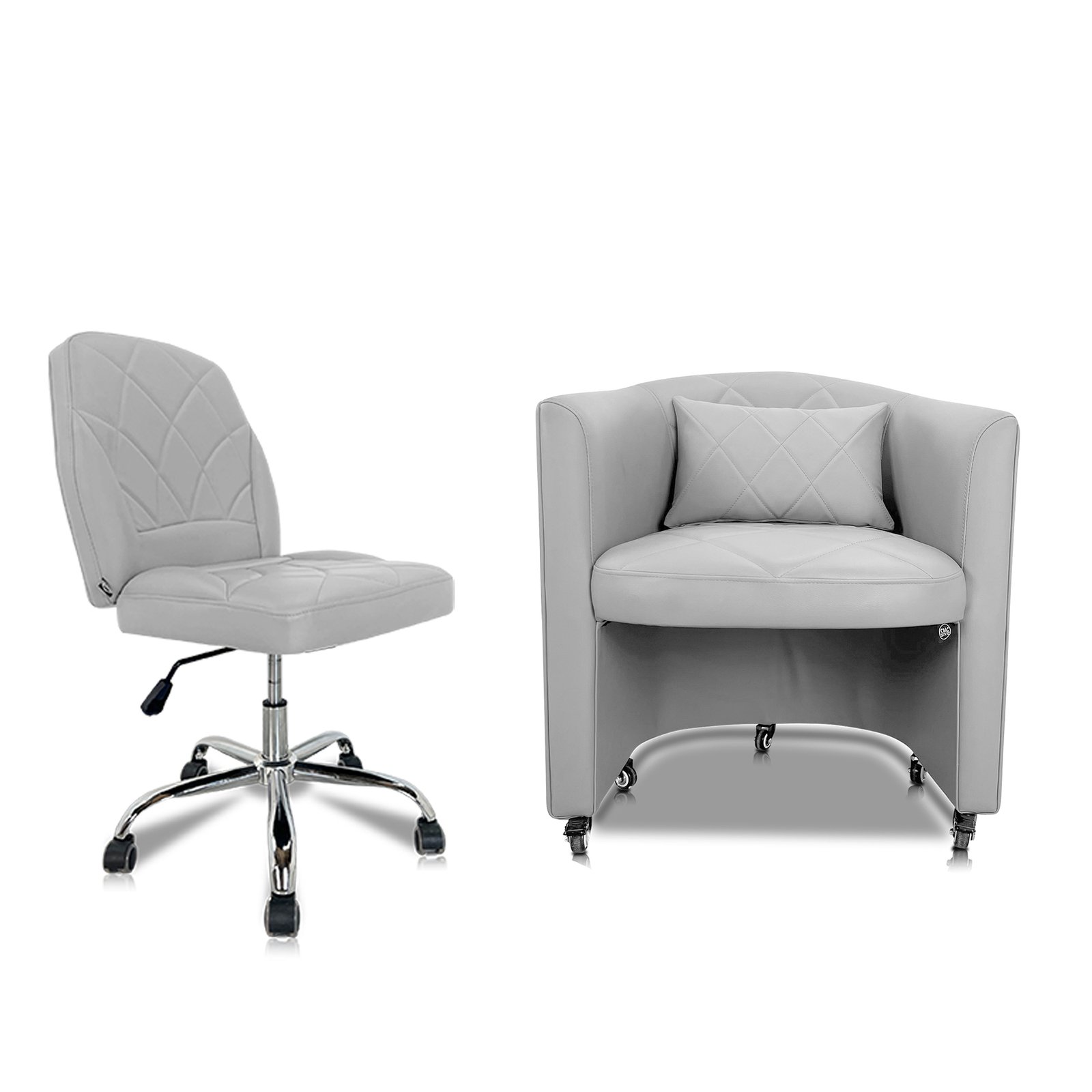 SET.AC_.2.001GREY.jpg Set ArmChair Venus – Technician and Customer Chair, Manicure chair - Image 1
