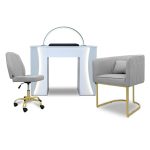 Venus Nail Table with Technician & Customer Vivian Chair Set (3-Piece)