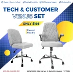 Royal Nail Table with Technician & Customer Venus Chair Set (3-Piece) - Image 10