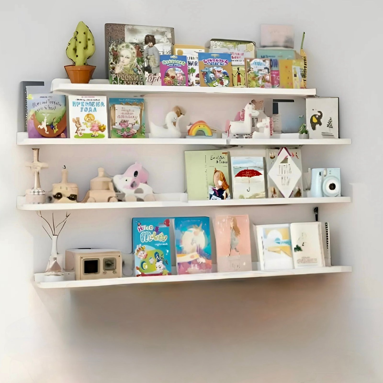 hinh-main-decor.jpg Modern Wall Shelves with Lip – White Floating Ledge for Living Room, Nursery, Bathroom - Image 1