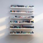 Wall Mounted Display Shelves for Nail Salon – Modern White Ledge Shelf for Nail Polish, Spa Products & Wall Decor