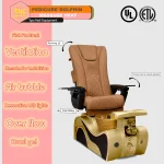 COMBO 5-PIECE – Free Shipping + Gifts | New Wave Pedicure Spa Chair (Gold Base) & Nail Table Set with Venus Technician & Customer Chairs - Image 8