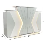 Reception Counter for Salon – DIAMOND Model with LED 63 inch (Grey) - Image 4