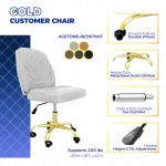 Venus Nail Table with Technician & Customer Vivian Chair Set (3-Piece) - Image 6