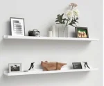 Modern Wall Shelves with Lip – White Floating Ledge for Living Room, Nursery, Bathroom - Image 2